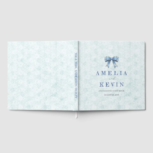 Blue Bow Engagement Invitation – Japanese Style Gastenboek (Volledig)
