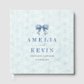 Blue Bow Engagement Invitation – Japanese Style Gastenboek (Voorkant)