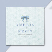 Blue Bow Engagement Invitation – Japanese Style Gastenboek