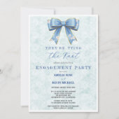 Blue Bow Engagement Invitation – Japanese Style Kaart (Voorkant)