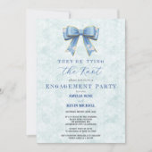 Blue Bow Engagement Invitation – Japanese Style Kaart (Voorkant)