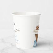 Blue Bow Espresso Martini Baby Shower Papieren Bekers (Links)