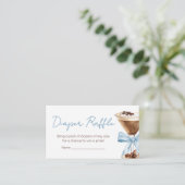 Blue Bow Espresso Martini BabyShower Luier Raffle Informatiekaartje (Staand voorkant)
