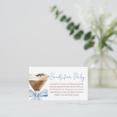 Blue Bow Espresso Martini Boeken voor Baby Informatiekaartje (Staand voorkant)