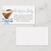 Blue Bow Espresso Martini Boeken voor Baby Informatiekaartje (Voorkant / Achterkant)