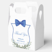 Blue Bow Eucalyptus Crest Baby shower Bedankt Bedankdoosjes (Geopend)