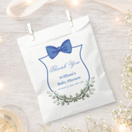 Blue Bow Eucalyptus Crest Baby shower Bedankt Bedankzakje
