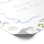 Blue Bow Favors Wildflower Baby shower Poster (Hoek)