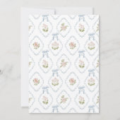 Blue Bow Floral Baby Shower Kaart (Achterkant)