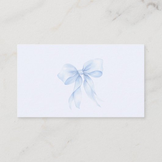 Blue Bow Floral Boek voor baby ticket Informatiekaartje (Achterkant)