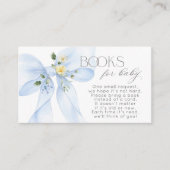 Blue Bow Floral Boek voor baby ticket Informatiekaartje (Voorkant)