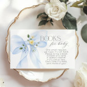 Blue Bow Floral Boek voor baby ticket Informatiekaartje
