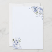 Blue Bow Floral Champagne Bridal Shower Invitation Kaart (Achterkant)