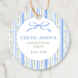 Blue Bow Floral Graduation Bedankjes Labels