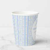 Blue Bow Floral Graduation Papieren Bekers (Rechts)