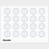 Blue Bow Floral Graduation Ronde Sticker (Vel)