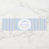 Blue Bow Floral Graduation Waterfles Etiket (Enkel label)