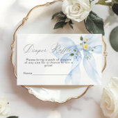 Blue Bow Floral Luier verloting ticket Informatiekaartje