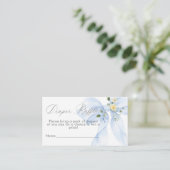Blue Bow Floral Luier verloting ticket Informatiekaartje (Staand voorkant)