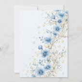 Blue Bow Floral Pearls & Prosecco Vrijgezellenfees Kaart (Achterkant)