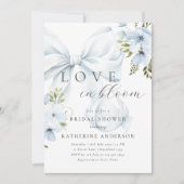 Blue Bow Floral Vrijgezellenfeest Kaart (Voorkant)