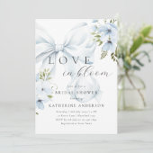 Blue Bow Floral Vrijgezellenfeest Kaart (Staand voorkant)