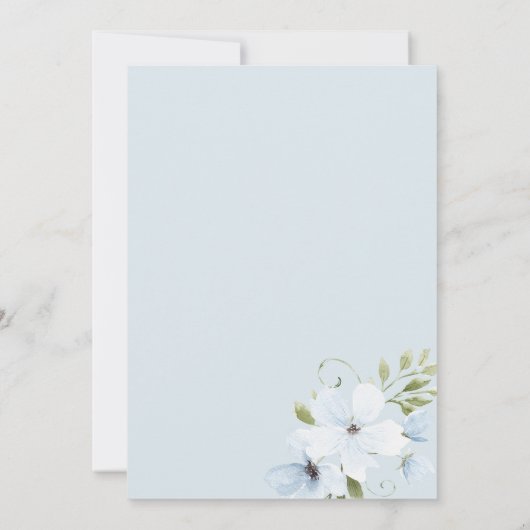 Blue Bow Floral Vrijgezellenfeest Kaart (Achterkant)