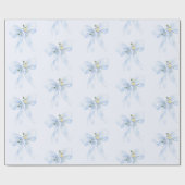 Blue Bow Floral Wildflower Baby shower Cadeaupapier (Vlak)