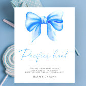 Blue bow - fopspeen jacht baby shower spel poster