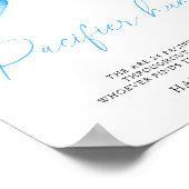 Blue bow - fopspeen jacht baby shower spel poster (Hoek)