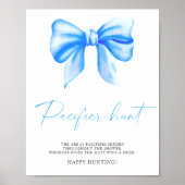 Blue bow - fopspeen jacht baby shower spel poster (Voorkant)