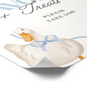 Blue Bow Gekke Goose Coquette Favors & Treats Sign Poster (Hoek)