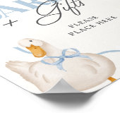 Blue Bow Gekke Goose Coquette Kaarten & Geschenken Poster (Hoek)