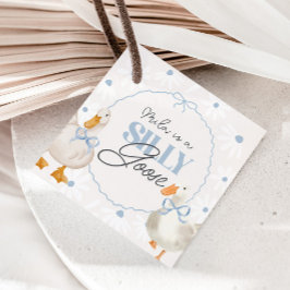 Blue Bow Gekke Goose Coquette Verjaardag Bedankjes Labels