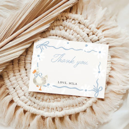 Blue Bow Gekke Goose Coquette Verjaardag Bedankkaart