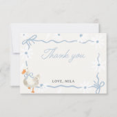 Blue Bow Gekke Goose Coquette Verjaardag Bedankkaart (Voorkant)