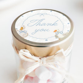 Blue Bow Gekke Goose Coquette Verjaardag Classic R Ronde Sticker