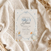 Blue Bow Gekke Goose Coquette Verjaardag Kaart