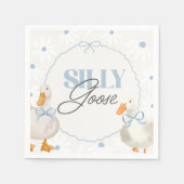 Blue Bow Gekke Goose Coquette Verjaardag Servet (Voorkant)