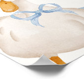 Blue Bow Gekke Goose Coquette Verjaardag Welkom Poster (Hoek)