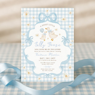 Blue Bow Gekke Goose Daisy Floral Boy Baby shower Kaart