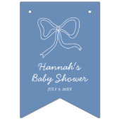 Blue Bow gepersonaliseerde Baby shower foto banner (Eerste vlag)