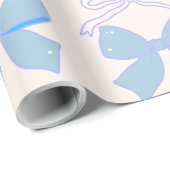 Blue Bow Gift Wrap Baby shower Gift Wrap Cadeaupapier (Rol Hoek)