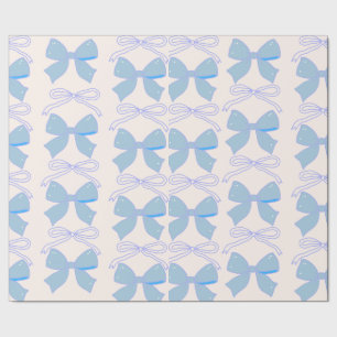 Blue Bow Gift Wrap Baby shower Gift Wrap Cadeaupapier
