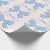 Blue Bow Gift Wrap Baby shower Gift Wrap Cadeaupapier (Hoek)