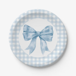 Blue Bow Gingham papier Bord
