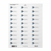 Blue Bow Graduation Cap Afstuderen Retouradres Etiket (Full Sheet)