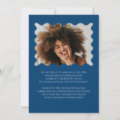 Blue Bow Graduation Party aankondiging (Achterkant)