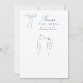 Blue Bow Guess De jurk Vrijgezellenfeest spel Kaart (Voorkant)