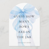 Blue Bow Guess How Many Game Baby Shower card Kaart (Voorkant)